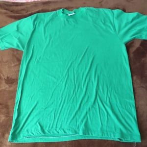 Vintage 80s Artex TShirt Adult L green Blank Single Stitched Made in USA